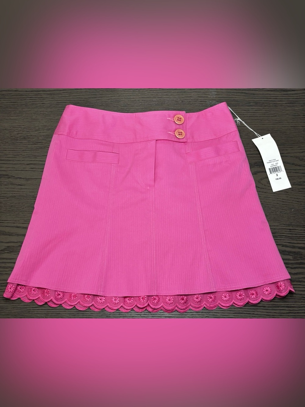 Vintage Y2K Nanette Lepore Raspberry Pink Barbiecore Mini Skirt Size 2 - Picture 6 of 8
